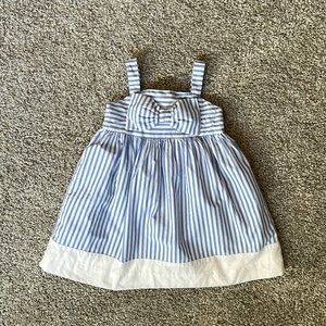 Janie & Jack 3-6mths striped blue dress EUC Easter
